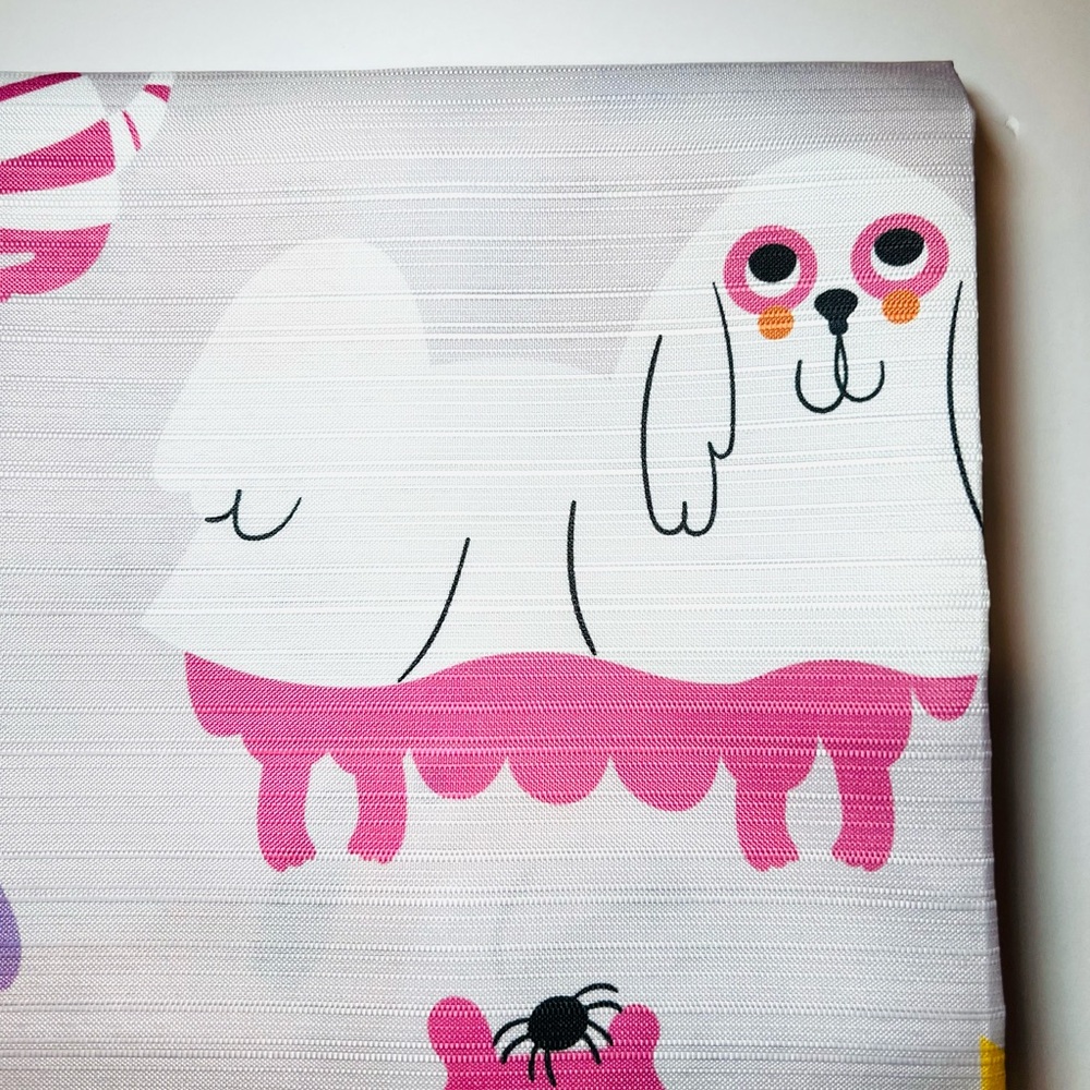 Halloween Cute Dogs in Costumes Fabric Shower Curtain with Hooks Pink Purple - Picture 4 of 15